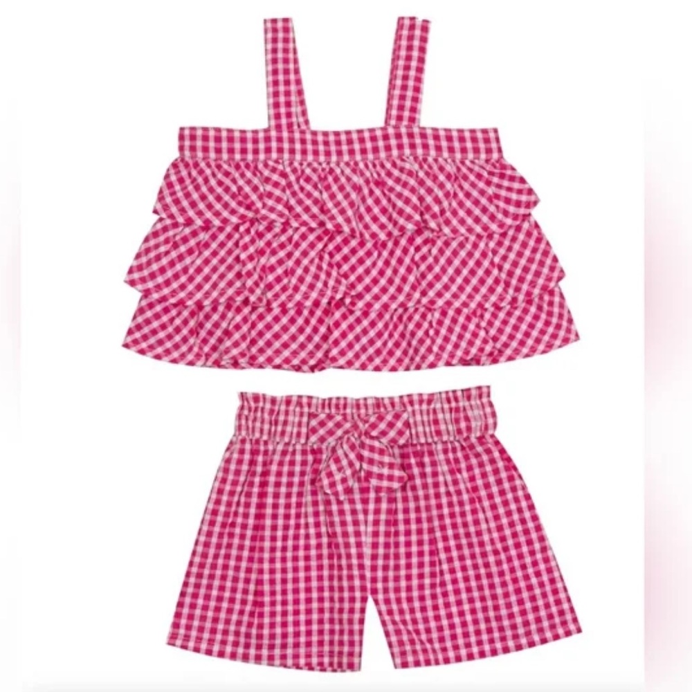 Rare Editions | Gingham Layered Matching Set | Size 12 months